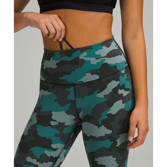 Lululemon Wunder Train High-Rise Tight 28" Heritage 365 Camo Tidewater Teal Mult - Picture 3 of 10
